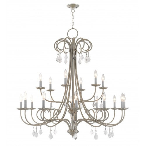 ##Antique Hardware## 18 Light Brushed Nickel Foyer Chandelier