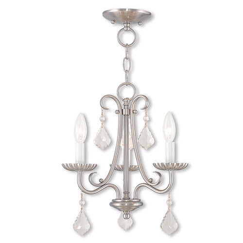 ##Antique Hardware## 3 Light Brushed Nickel Chandelier