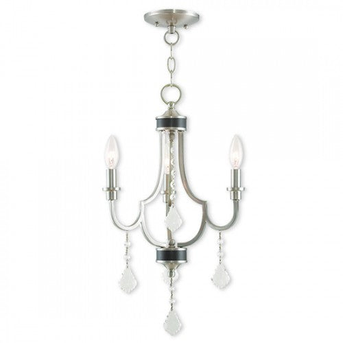 ##Antique Hardware## 3 Light Brushed Nickel Chandelier