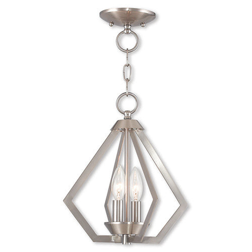##Antique Hardware## 2 Light Brushed Nickel Chandelier/Ceiling Mount