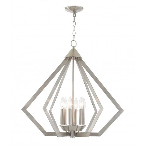 ##Antique Hardware## 6 Light Brushed Nickel Chandelier