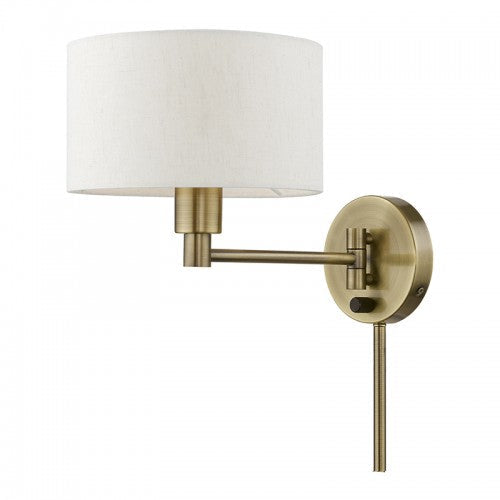 ##Antique Hardware## 1 Light Antique Brass Swing Arm Wall Lamp