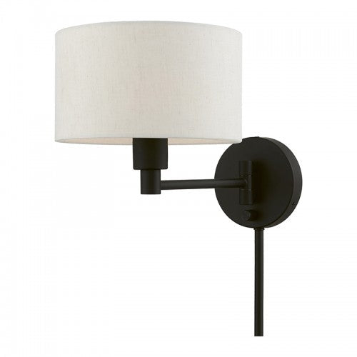##Antique Hardware## 1 Light Black Swing Arm Wall Lamp
