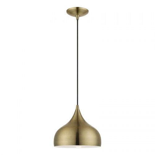 ##Antique Hardware## 1 Light Antique Brass Pendant