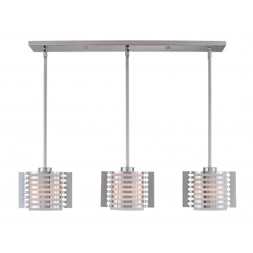 ##Antique Hardware## 3 Light Polished Chrome Linear Chandelier