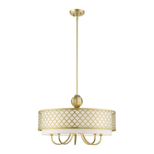 ##Antique Hardware## 6 Light Soft Gold Pendant Chandelier