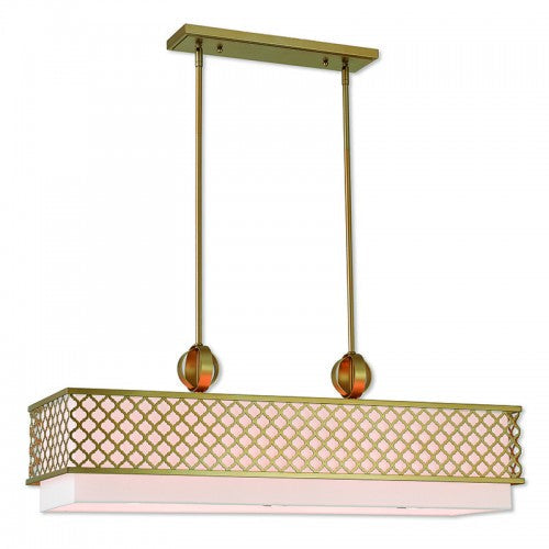 ##Antique Hardware## 9 Light Soft Gold Linear Chandelier