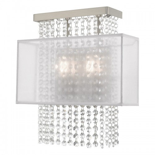 ##Antique Hardware## 2 Light Brushed Nickel ADA Wall Sconce