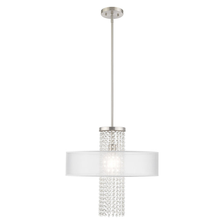 ##Antique Hardware## 1 Light Brushed Nickel Pendant Chandelier