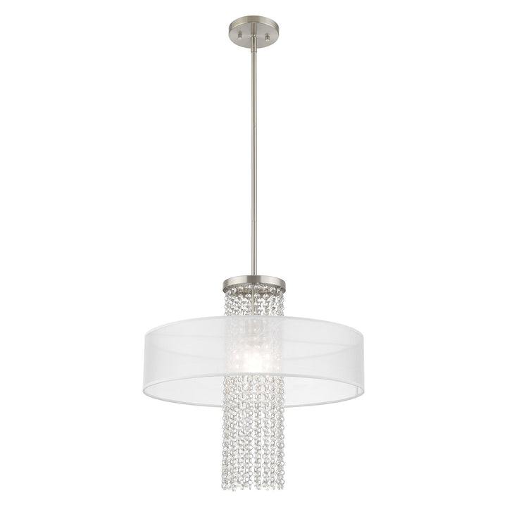 ##Antique Hardware## 1 Light Brushed Nickel Pendant Chandelier