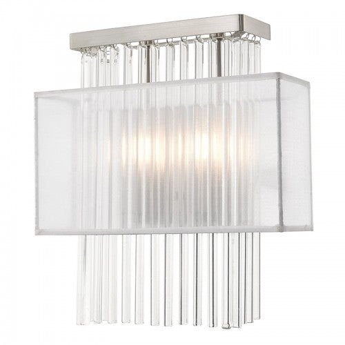 ##Antique Hardware## 2 Light Brushed Nickel ADA Wall Sconce