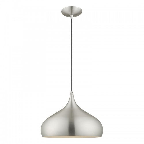 ##Antique Hardware## 1 Light Brushed Aluminum Single Pendant