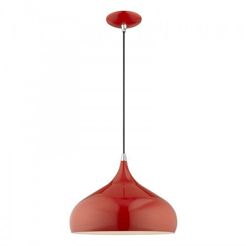 ##Antique Hardware## 1 Light Shiny Red Single Pendant