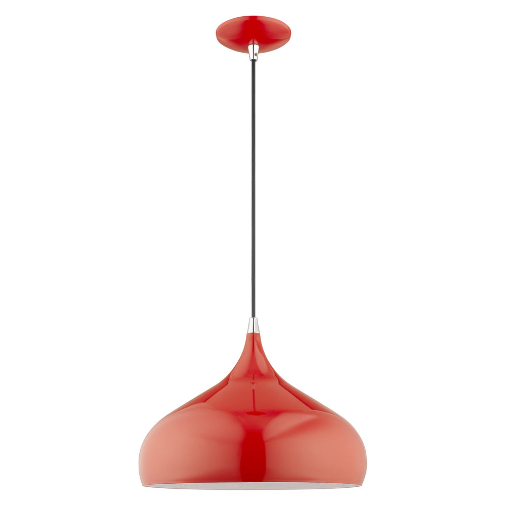 ##Antique Hardware## 1 Light Shiny Red Single Pendant