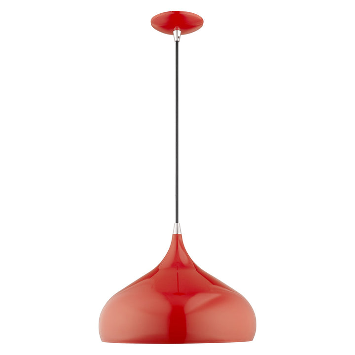 ##Antique Hardware## 1 Light Shiny Red Single Pendant