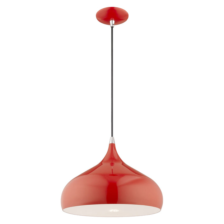 ##Antique Hardware## 1 Light Shiny Red Single Pendant