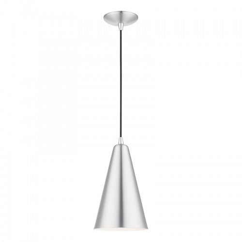 Antique Hardware 1 Light Brushed Aluminum with Polished Chrome Accents Mini Pendant Pendant