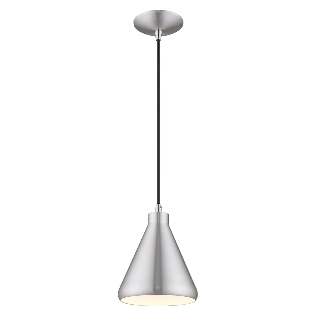 ##Antique Hardware## 1 Light Brushed Aluminum Single Pendant