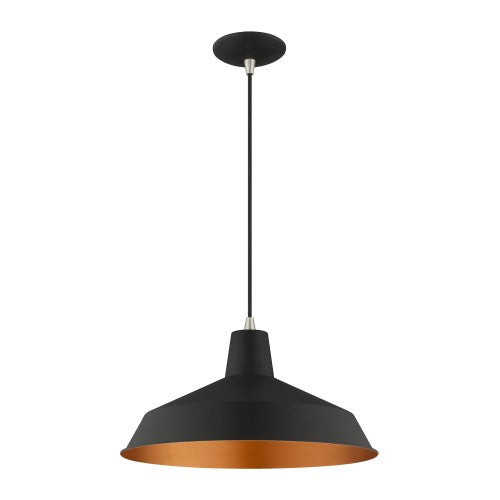 ##Antique Hardware## 1 Light Black Single Pendant