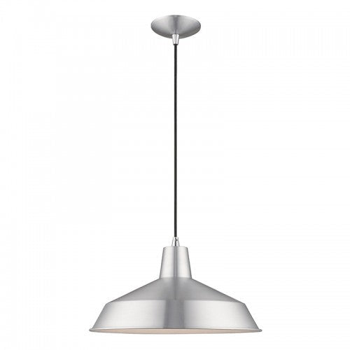 ##Antique Hardware## 1 Light Brushed Aluminum Single Pendant