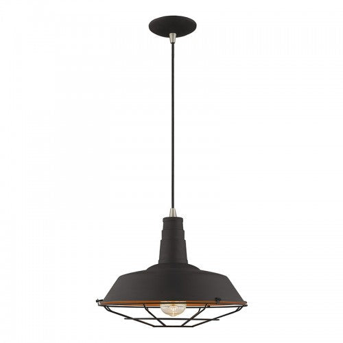 ##Antique Hardware## 1 Light Black Single Pendant