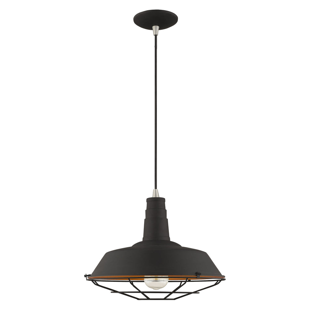 ##Antique Hardware## 1 Light Black Single Pendant