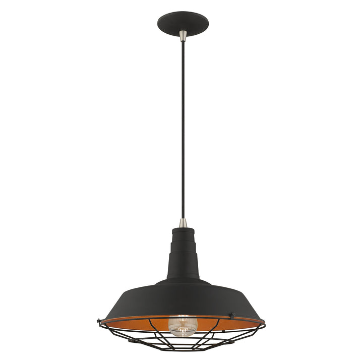 ##Antique Hardware## 1 Light Black Single Pendant