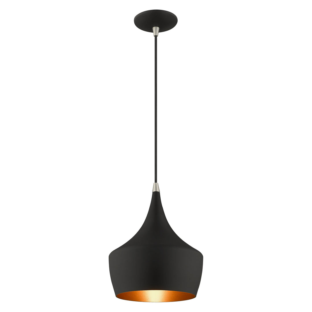 ##Antique Hardware## 1 Light Black Single Pendant