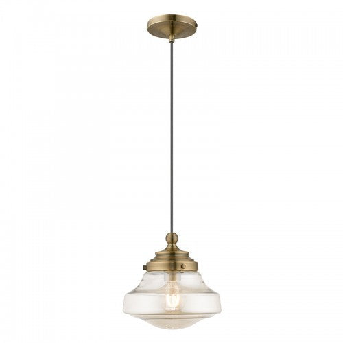 ##Antique Hardware## 1 Light Antique Brass Single Pendant