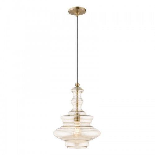##Antique Hardware## 1 Light Antique Brass Single Pendant