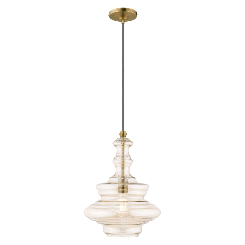 ##Antique Hardware## 1 Light Antique Brass Single Pendant