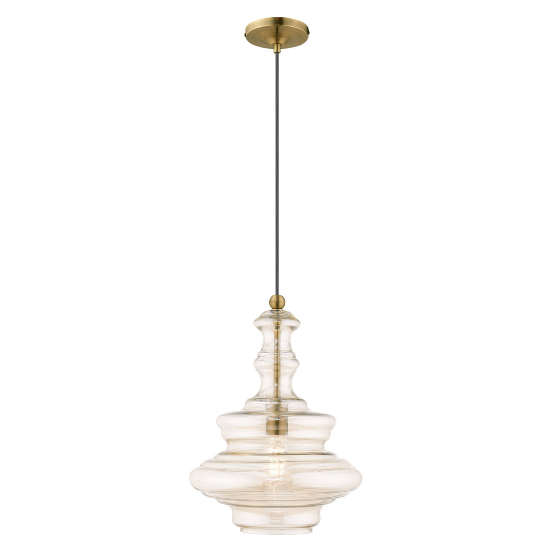 ##Antique Hardware## 1 Light Antique Brass Single Pendant