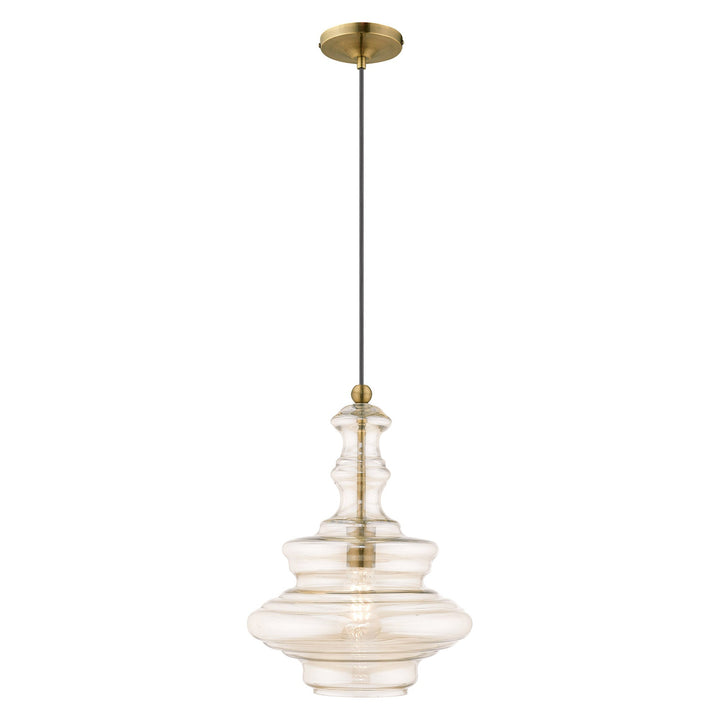 ##Antique Hardware## 1 Light Antique Brass Single Pendant
