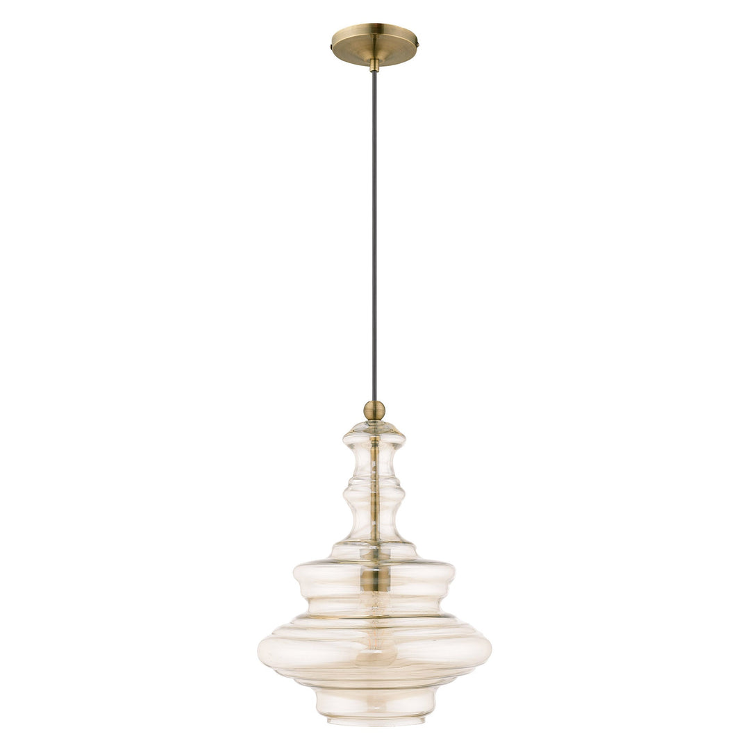 ##Antique Hardware## 1 Light Antique Brass Single Pendant