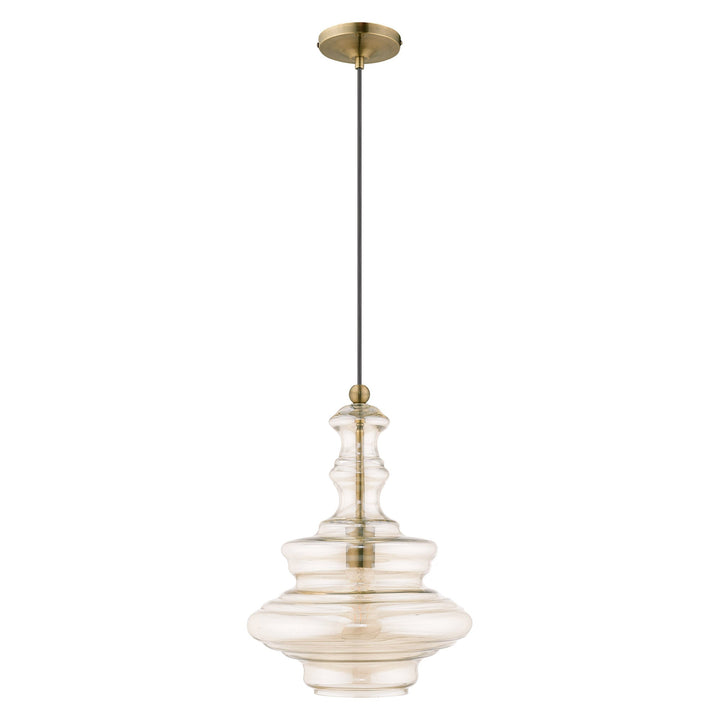 ##Antique Hardware## 1 Light Antique Brass Single Pendant