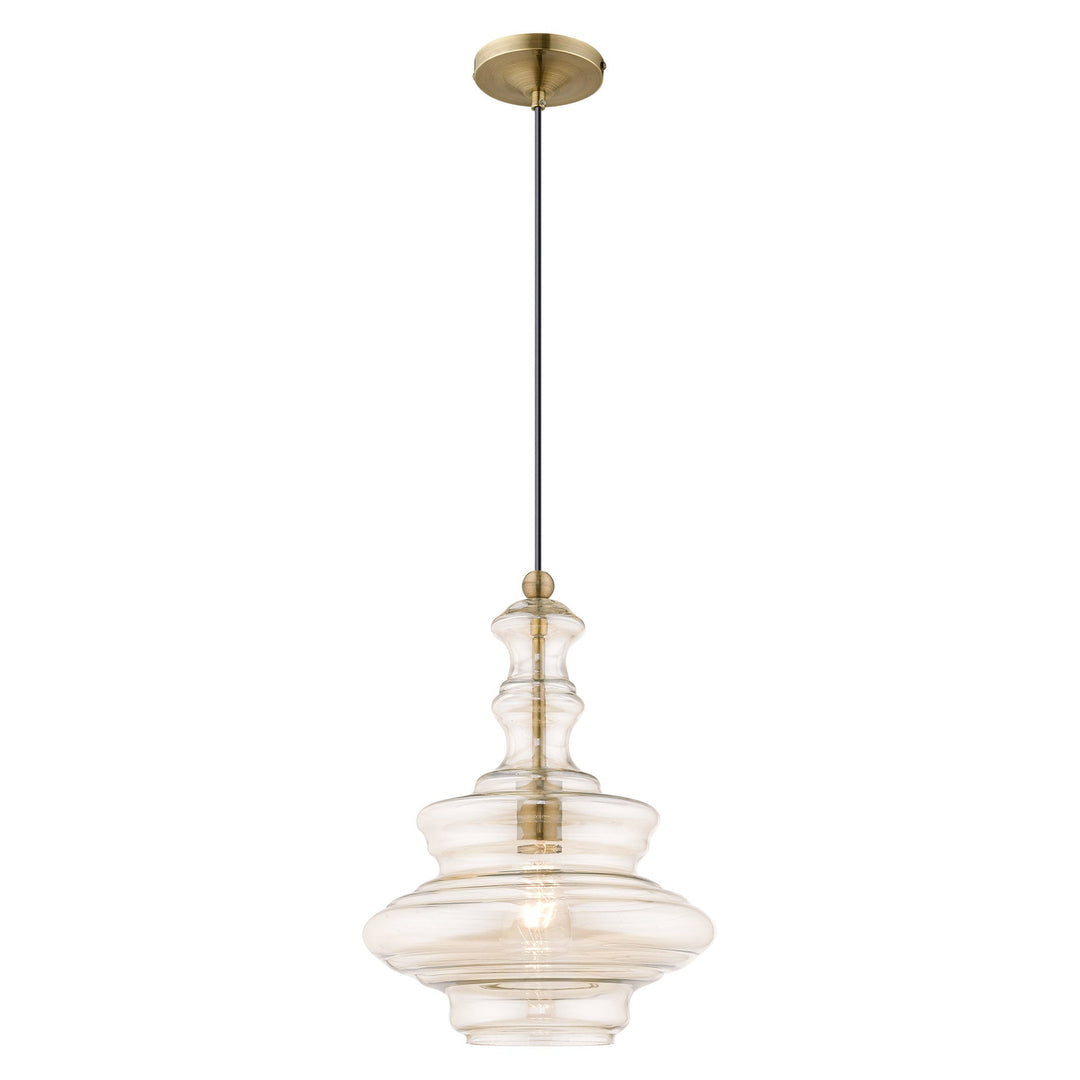 ##Antique Hardware## 1 Light Antique Brass Single Pendant