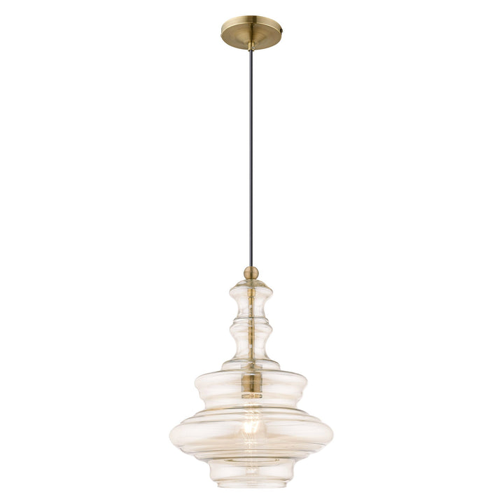 ##Antique Hardware## 1 Light Antique Brass Single Pendant