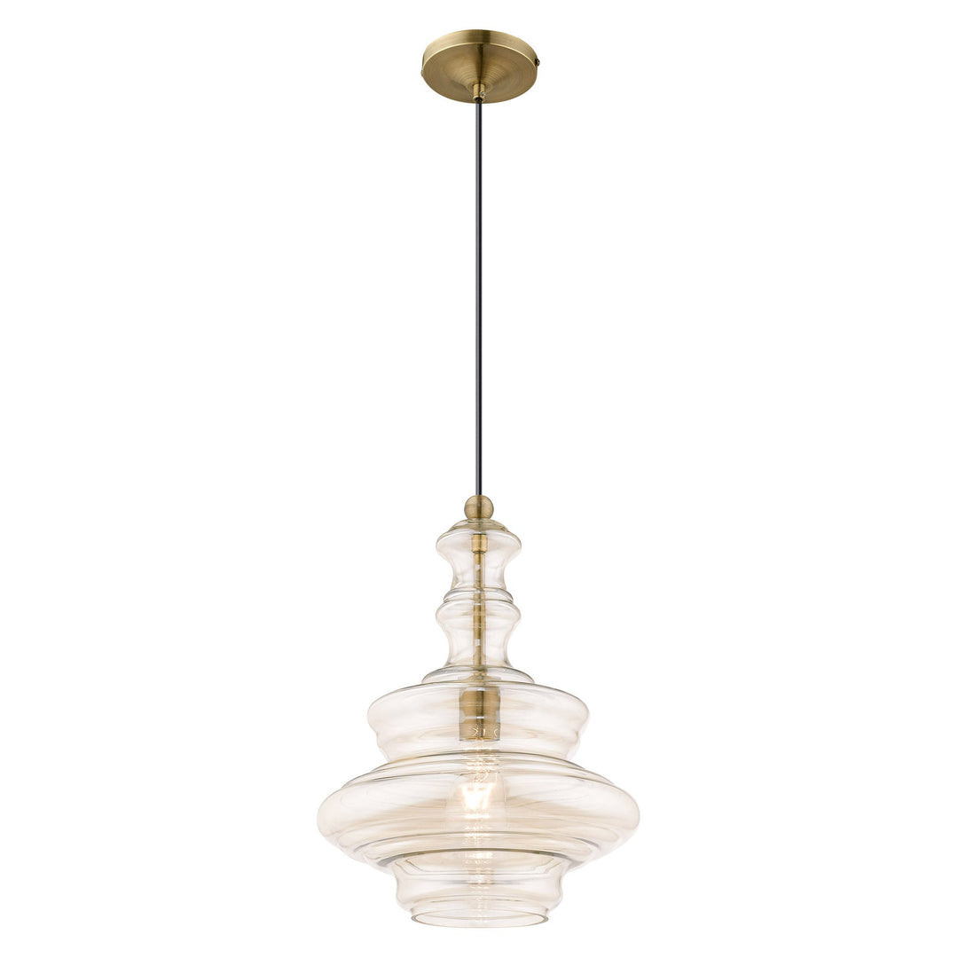 ##Antique Hardware## 1 Light Antique Brass Single Pendant