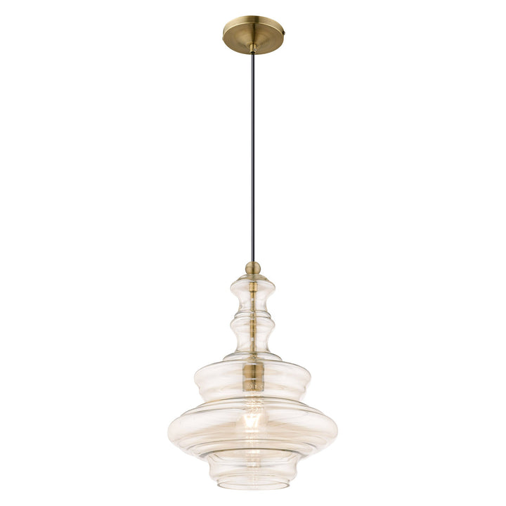 ##Antique Hardware## 1 Light Antique Brass Single Pendant