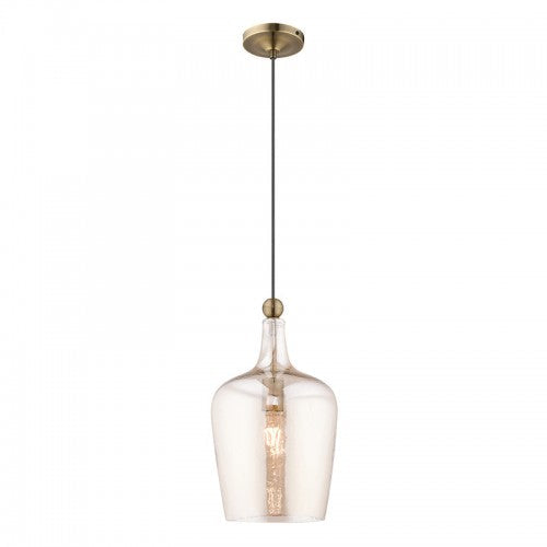 ##Antique Hardware## 1 Light Antique Brass Single Pendant