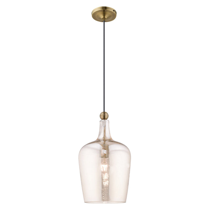 ##Antique Hardware## 1 Light Antique Brass Single Pendant