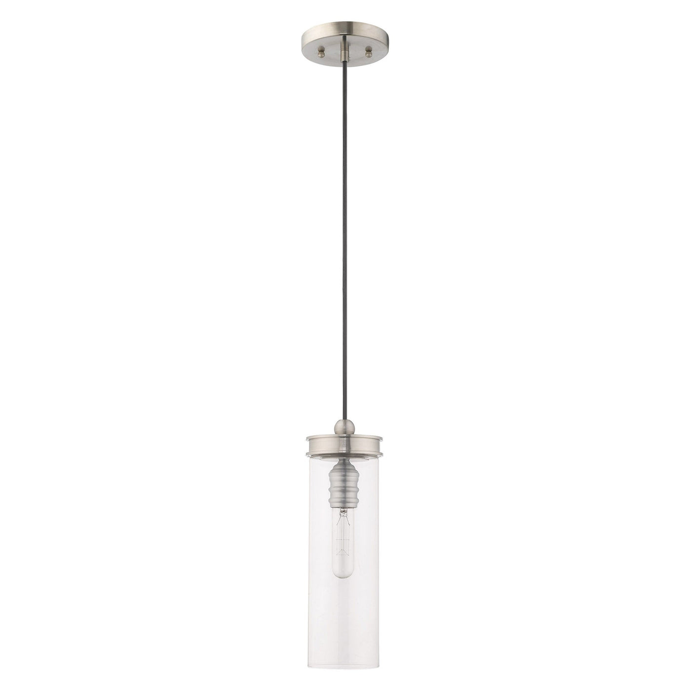 Antique Hardware 1 Light Brushed Nickel Single Pendant Pendant