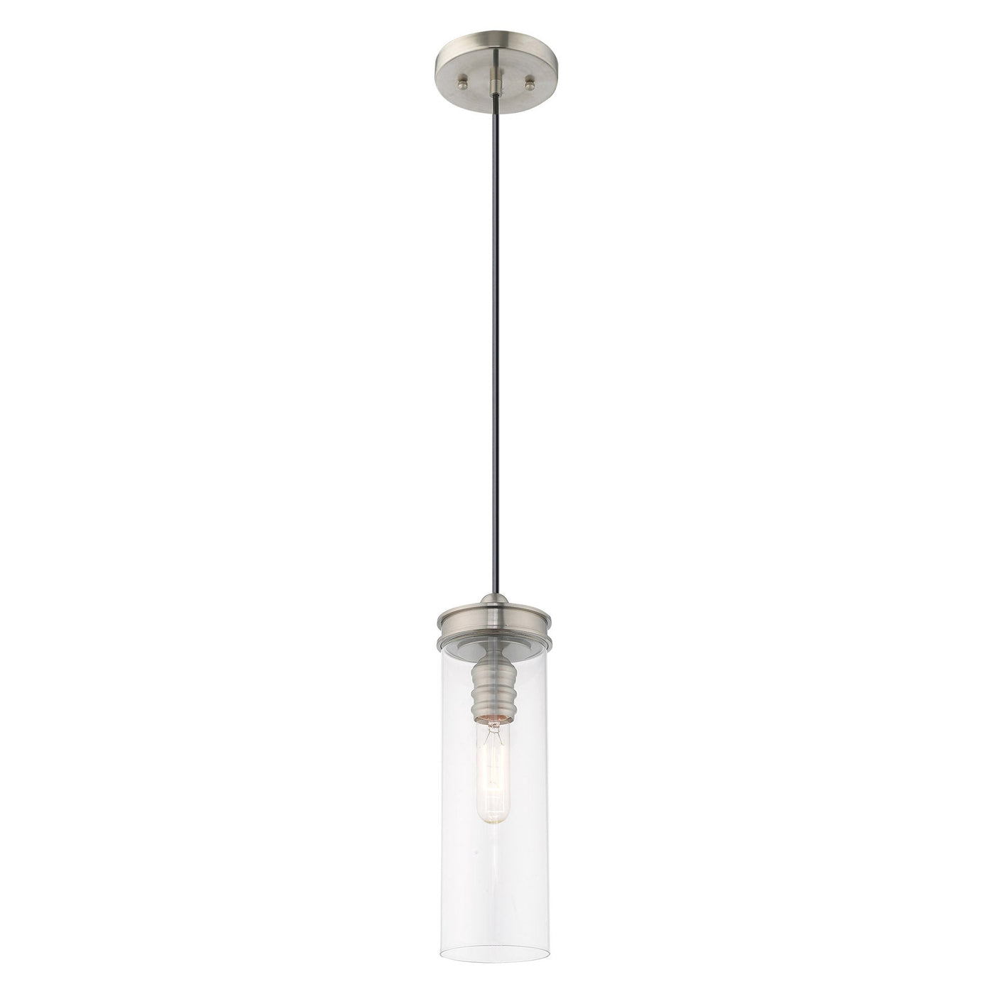 Antique Hardware 1 Light Brushed Nickel Single Pendant Pendant