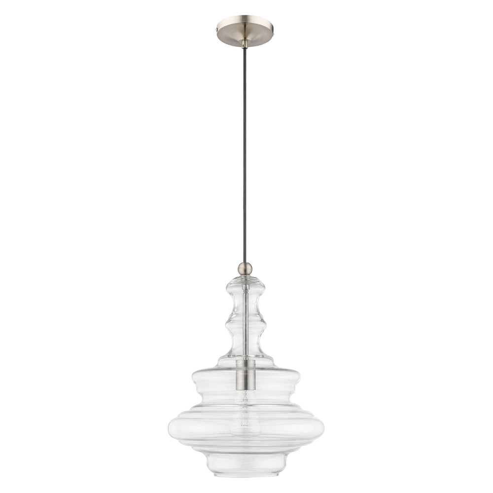 ##Antique Hardware## 1 Light Brushed Nickel Single Pendant