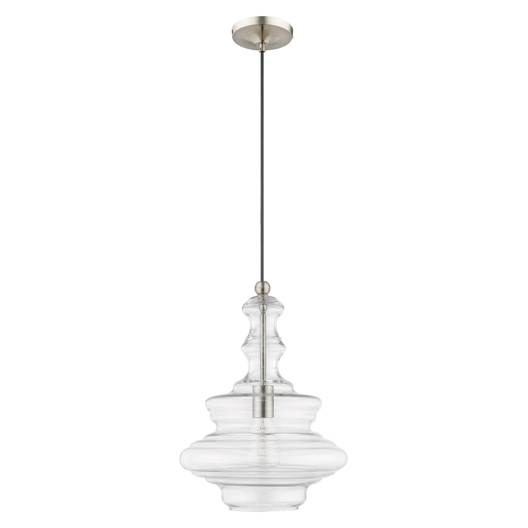 ##Antique Hardware## 1 Light Brushed Nickel Single Pendant