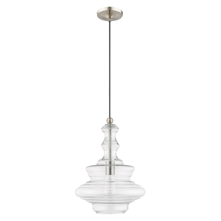 ##Antique Hardware## 1 Light Brushed Nickel Single Pendant