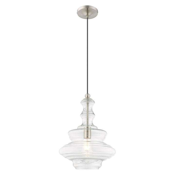 ##Antique Hardware## 1 Light Brushed Nickel Single Pendant