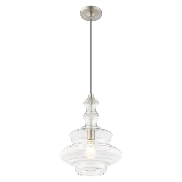 ##Antique Hardware## 1 Light Brushed Nickel Single Pendant