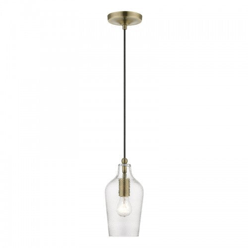 ##Antique Hardware## 1 Light Antique Brass Mini Pendant