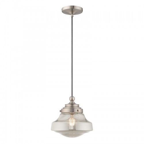 ##Antique Hardware## 1 Light Brushed Nickel Single Pendant